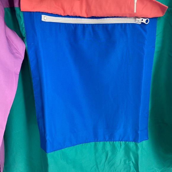 PLAYSTATION Bioworld Pastel Colorblock Checkered Long Sleeve Hooded Windbreaker - Picture 8 of 16